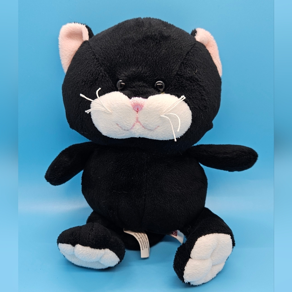 GANZ Whimsy Pets Black Cat Plush  8”